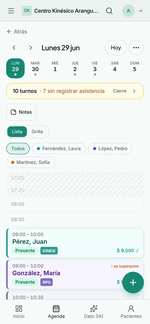 Agenda de Datalogía Consultorio en el celular